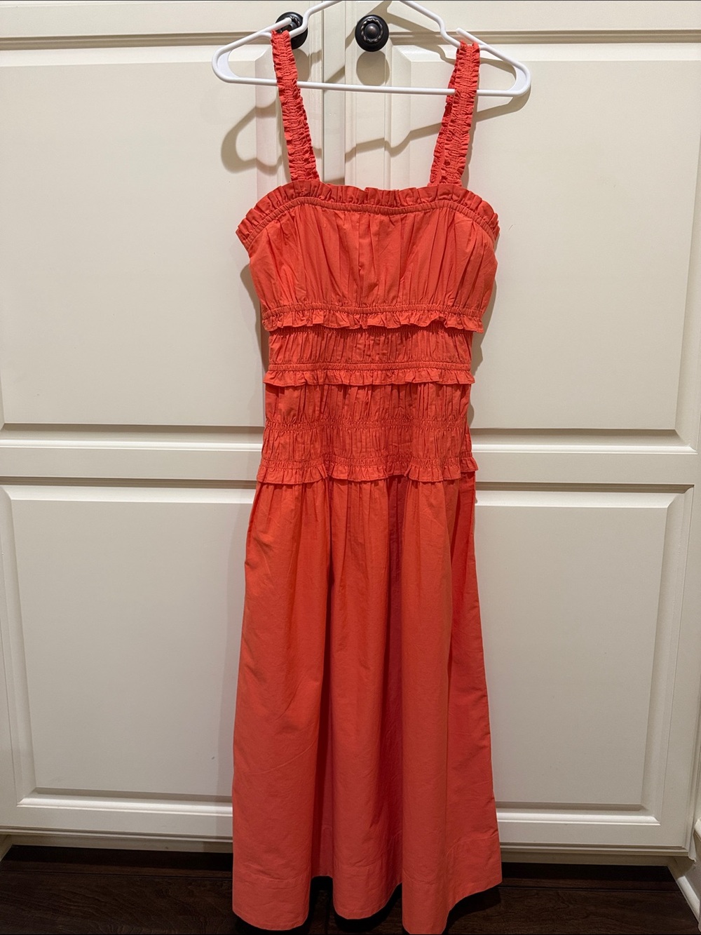 Eliza J Coral Ruffle Dress